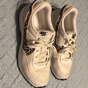 Nike Waffle Women's Cream and Leopard Accent Sneakers